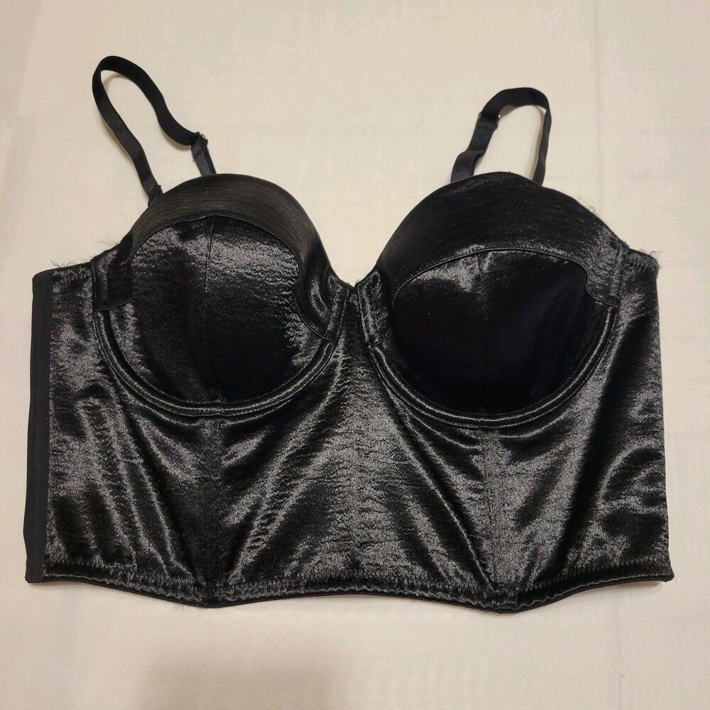 Victoria's Secret  Dream Angels Bra/Corset Black Lined   Size 36C/ D80 NWT